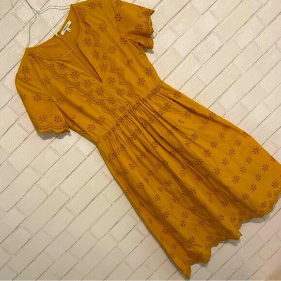 Madewell $150 2023 Scalloped Eyelet Midi Dress sz 0 Sold Out - Picture 12 of 16